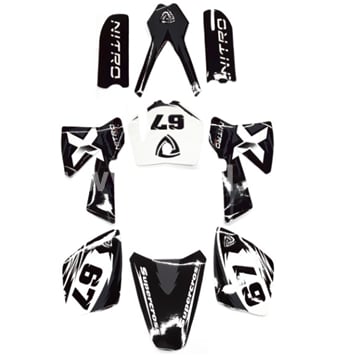 Samolepky, polepy pitbike NRG černá