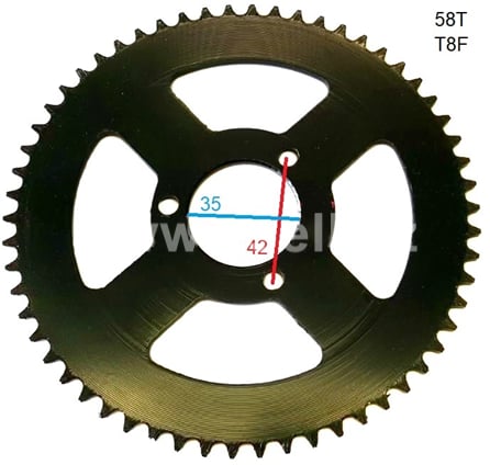 Rozeta minicross, ATV 58 zubů T8F