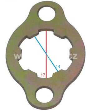 Zajišťovací podložka řetězového kola 14/17