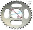 Rozeta 41 zubů pro řetěz 428 střed 52mm