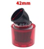 Sportovní vzduchový filtr 42mm zahnutý s krytem - červená