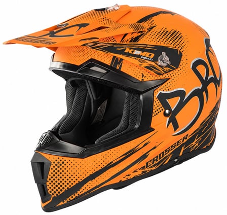Dětská cross helma KIMO ROAD BRO V2 oranžová matná XS