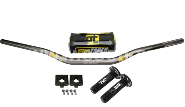 Řídítka pitbike nízká, 810mm, ALU šedá - sada