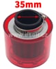 Sportovní vzduchový filtr 35mm s krytem - červená