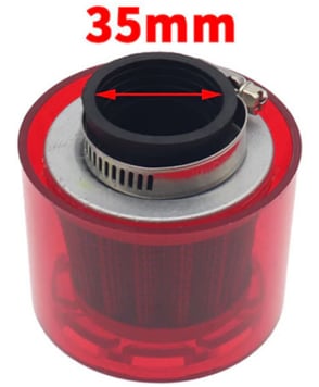 Sportovní vzduchový filtr 35mm s krytem - červená