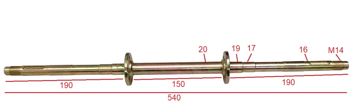 Zadní osa 54cm ATV