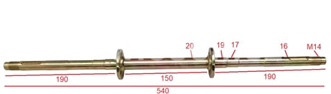 Zadní osa 54cm ATV