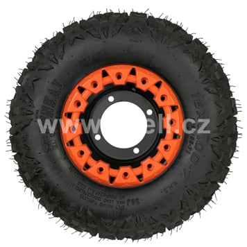 Kompletní kolo 7 palců s pneu 16x8-7 oranžová 4x110mm