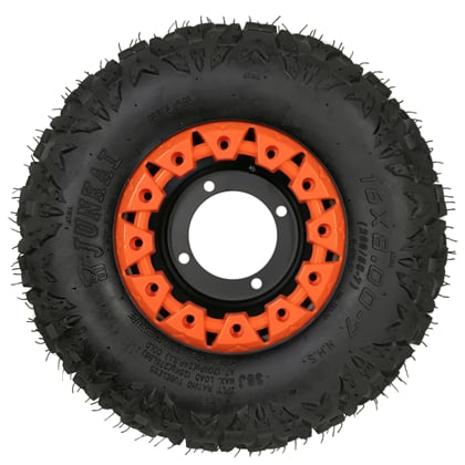 Kompletní kolo 7 palců s pneu 16x8-7 oranžová 4x110mm