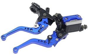 Páčky Pitbike sklopné CNC kompletní modrá - sada