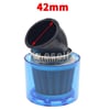 Sportovní vzduchový filtr 42mm zahnutý s krytem - modrá