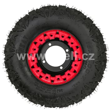 Kompletní kolo 7 palců s pneu 16x8-7 červená 4x110mm