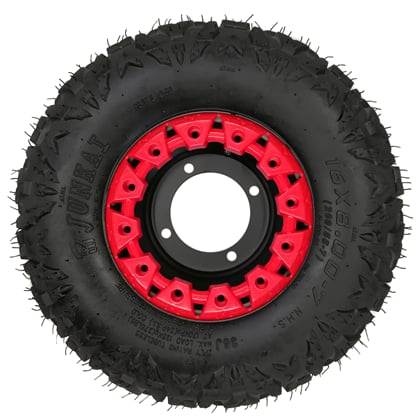 Kompletní kolo 7 palců s pneu 16x8-7 červená 4x110mm