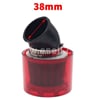Sportovní vzduchový filtr 38mm zahnutý s krytem - červená