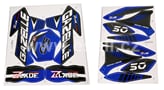 Samolepky, polepy minicross XJ, Gazelle 49cc, ECO modrá