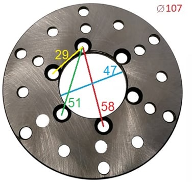 Brzdový kotouč 107 mm RS typ2