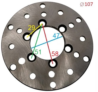 Brzdový kotouč 107 mm RS typ2