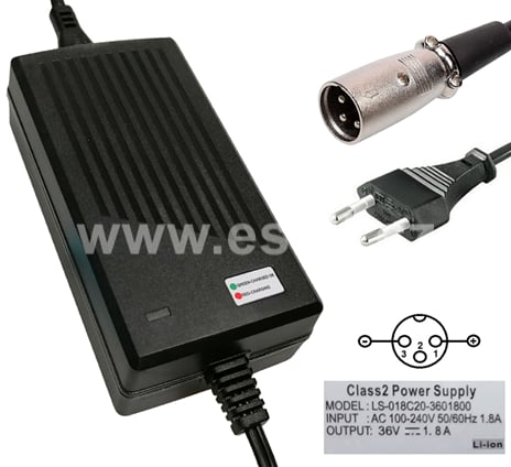 Nabíječka Lithium Li-Ion 36V 1,8A typ2