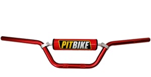 Řídítka pitbike s hrazdou, 735mm, ALU červená 