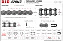 DID 428NZGB 128 článků řetěz 428 pro pitbike, dirt bike a čtyřkolky